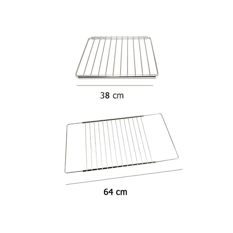 Griglia per Forno Universale Estendibile con Molla di Bloccaggio Lunghezza  32 cm Larghezza da 38 a 55 cm F6817