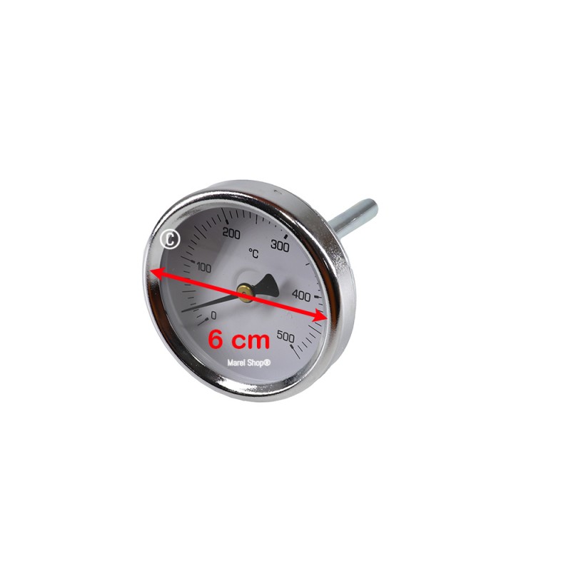 Termometro cottura 0-500° diametro 6 cm lunghezza sonda 9,5 cm per